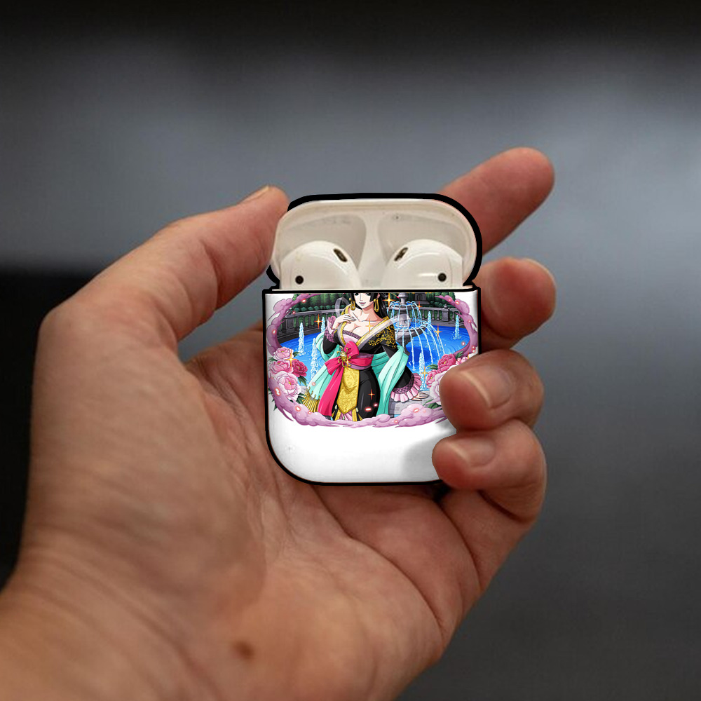 ワンピース ボア・ハンコック ONE PIECE Boa·Hancock AirPods 第2世代保護ケース ハードシェル ブラック 耐衝撃・防指紋・カラビナ付き