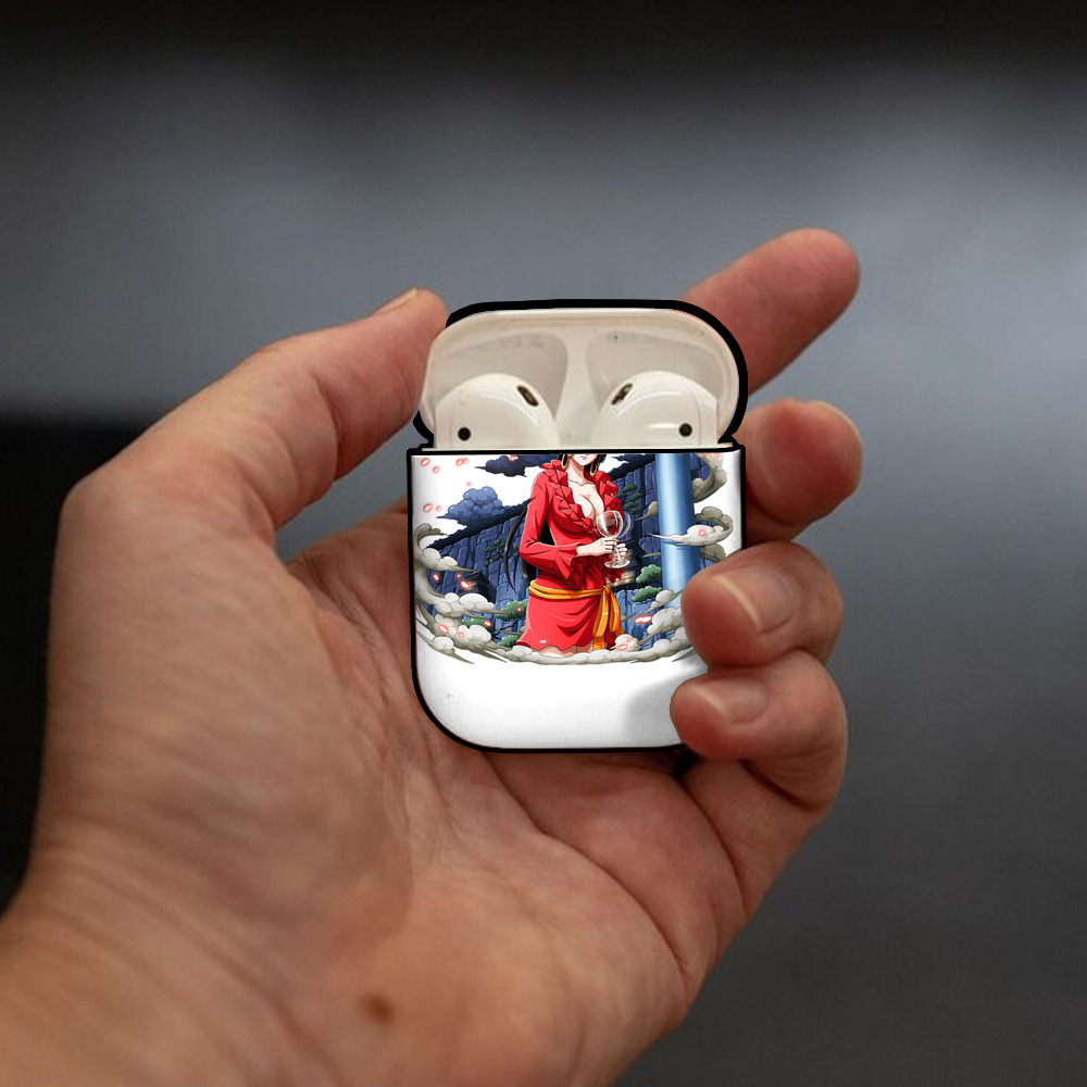 ワンピース ボア・ハンコック ONE PIECE Boa·Hancock AirPods 第2世代保護ケース ハードシェル ブラック 耐衝撃・防指紋・カラビナ付き