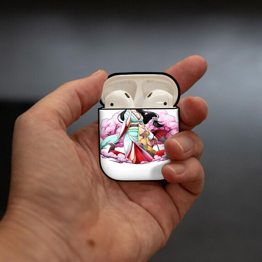 ワンピース ボア・ハンコック ONE PIECE Boa·Hancock AirPods 第2世代保護ケース ハードシェル ブラック 耐衝撃・防指紋・カラビナ付き