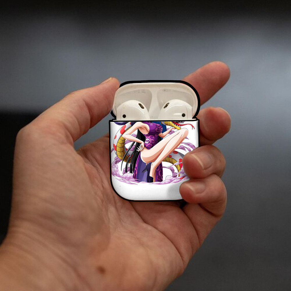 ワンピース ボア・ハンコック ONE PIECE Boa·Hancock AirPods 第2世代保護ケース ハードシェル ブラック 耐衝撃・防指紋・カラビナ付き