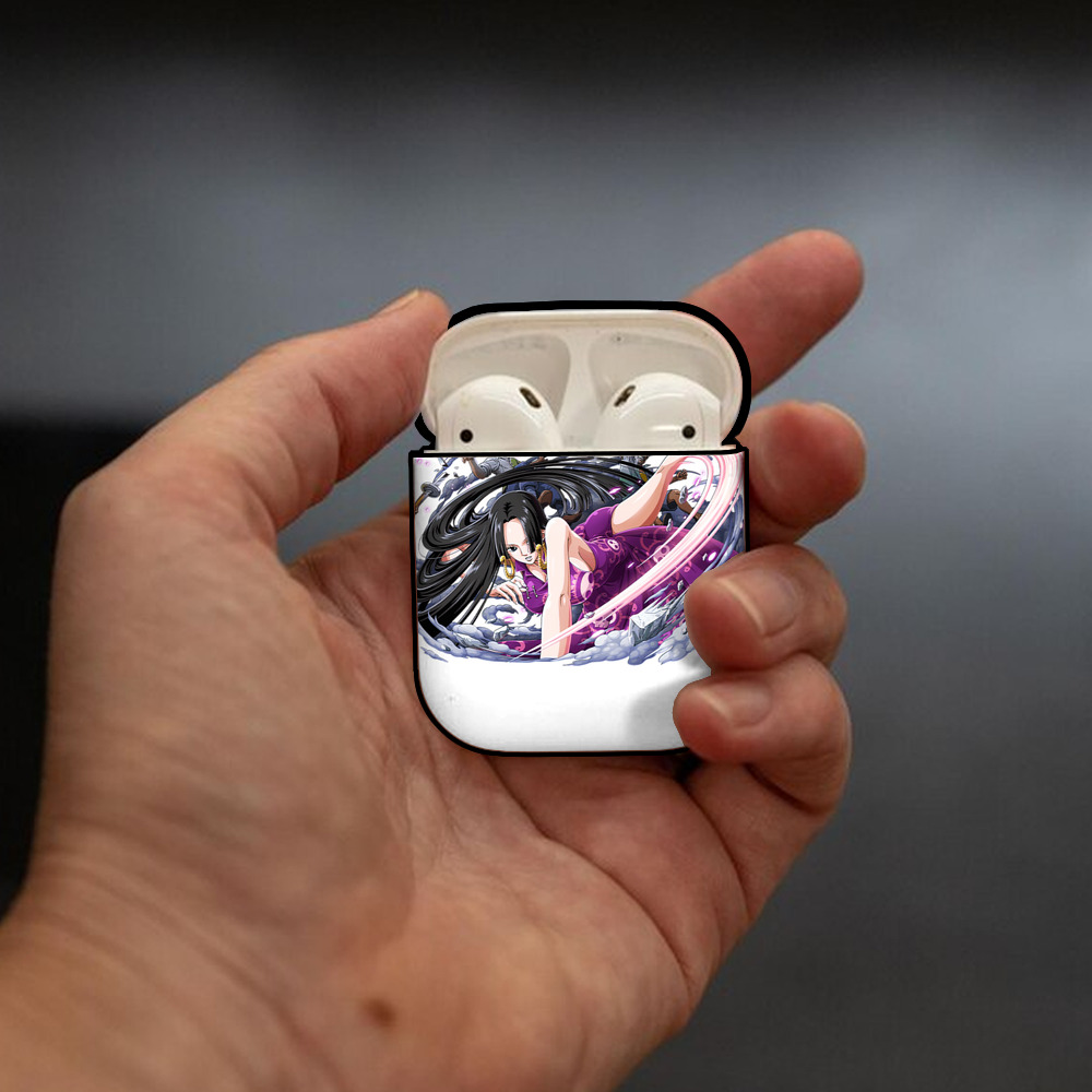 ワンピース ボア・ハンコック ONE PIECE Boa·Hancock AirPods 第2世代保護ケース ハードシェル ブラック 耐衝撃・防指紋・カラビナ付き