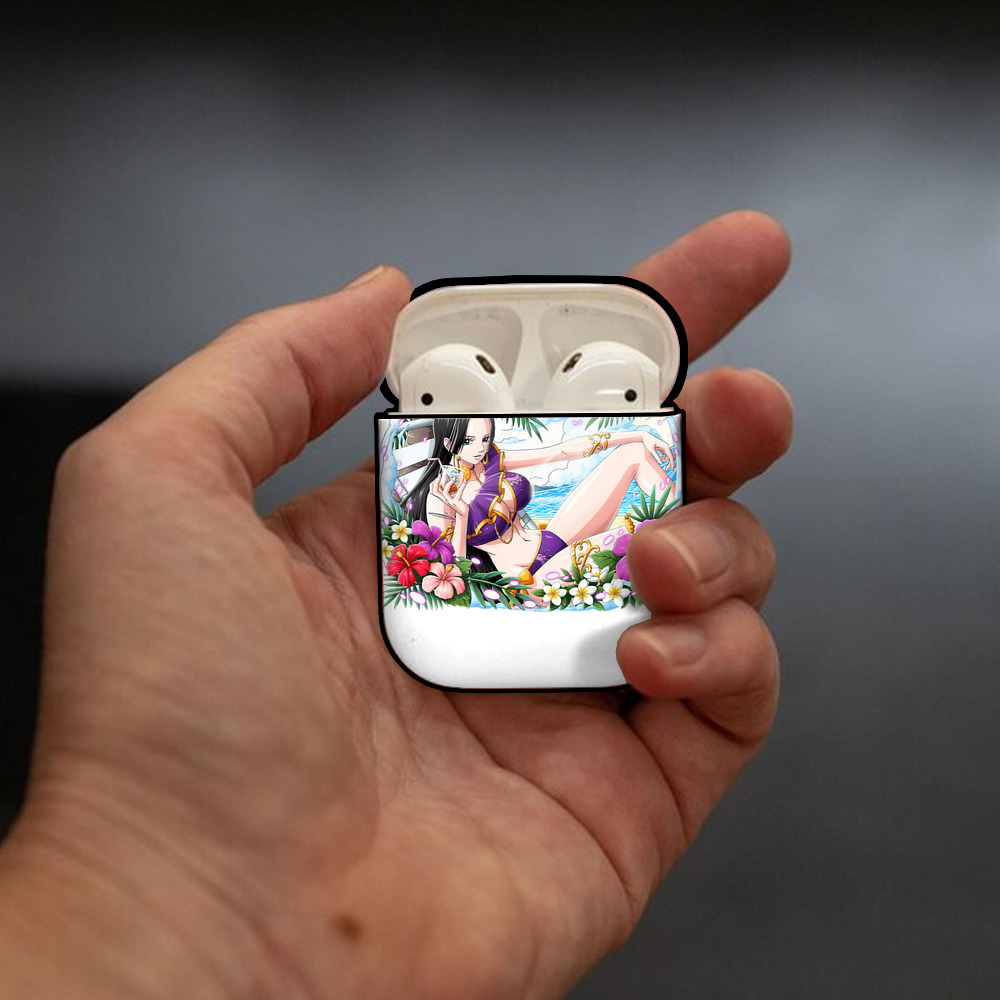 ワンピース ボア・ハンコック ONE PIECE Boa·Hancock AirPods 第2世代保護ケース ハードシェル ブラック 耐衝撃・防指紋・カラビナ付き