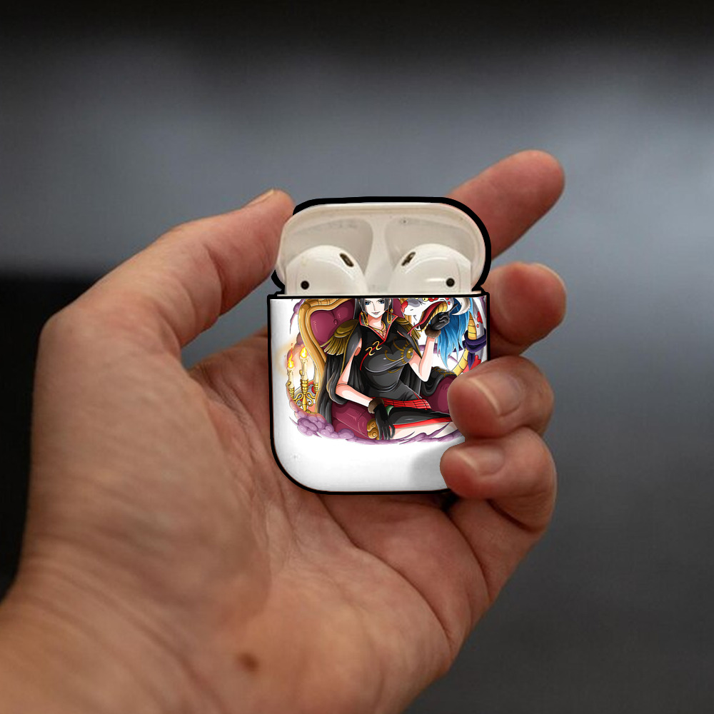 ワンピース ボア・ハンコック ONE PIECE Boa·Hancock AirPods 第2世代保護ケース ハードシェル ブラック 耐衝撃・防指紋・カラビナ付き