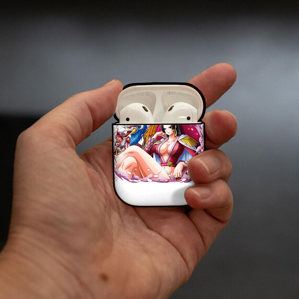 ワンピース ボア・ハンコック ONE PIECE Boa·Hancock AirPods 第2世代保護ケース ハードシェル ブラック 耐衝撃・防指紋・カラビナ付き