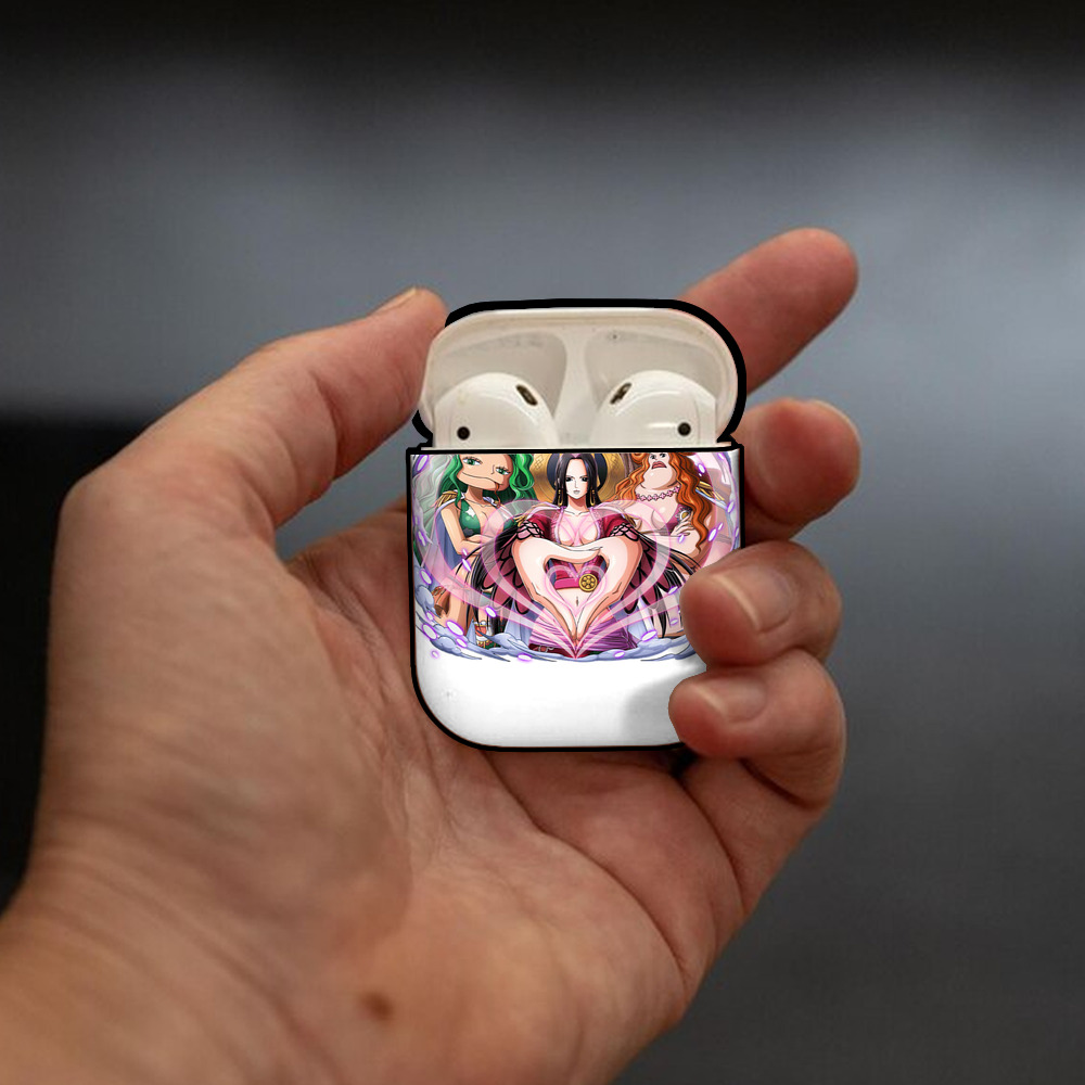 ワンピース ボア・ハンコック ONE PIECE Boa·Hancock AirPods 第2世代保護ケース ハードシェル ブラック 耐衝撃・防指紋・カラビナ付き