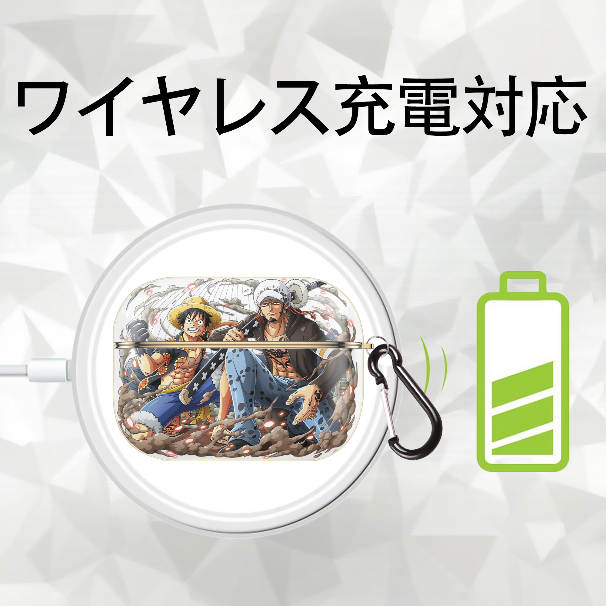 ワンピース モンキー・D・ルフィ ONE PIECE Monkey D. Luffy 【AirPods Pro用】ハードシェル保護ケース｜耐衝撃・防指紋・カラビナ付き商品仕様