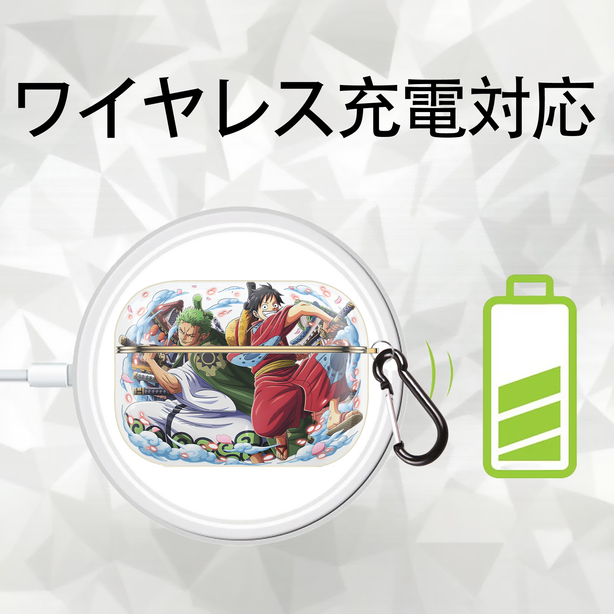 ワンピース モンキー・D・ルフィ ONE PIECE Monkey D. Luffy 【AirPods Pro用】ハードシェル保護ケース｜耐衝撃・防指紋・カラビナ付き商品仕様