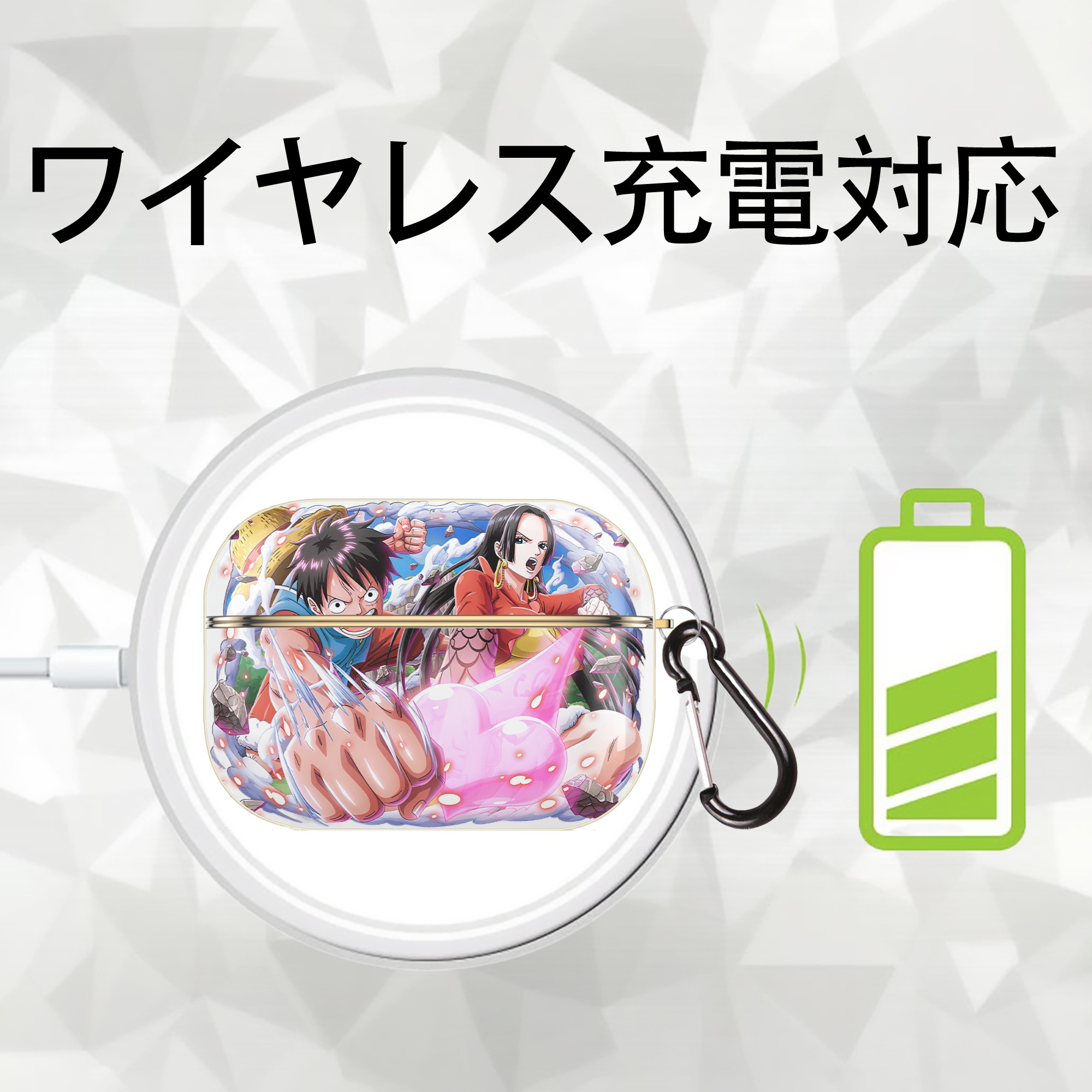 ワンピース モンキー・D・ルフィ ONE PIECE Monkey D. Luffy 【AirPods Pro用】ハードシェル保護ケース｜耐衝撃・防指紋・カラビナ付き商品仕様