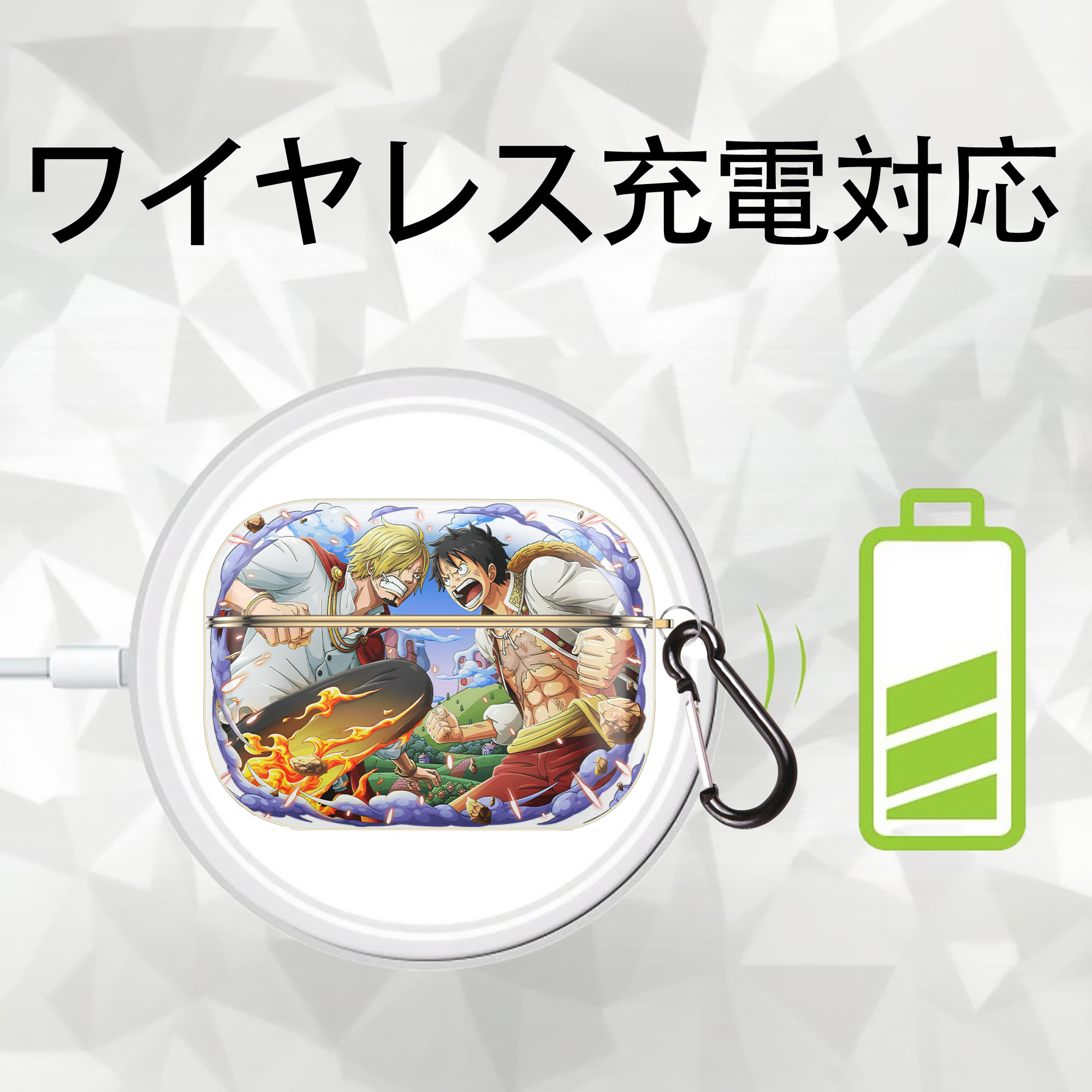 ワンピース モンキー・D・ルフィ ONE PIECE Monkey D. Luffy 【AirPods Pro用】ハードシェル保護ケース｜耐衝撃・防指紋・カラビナ付き商品仕様
