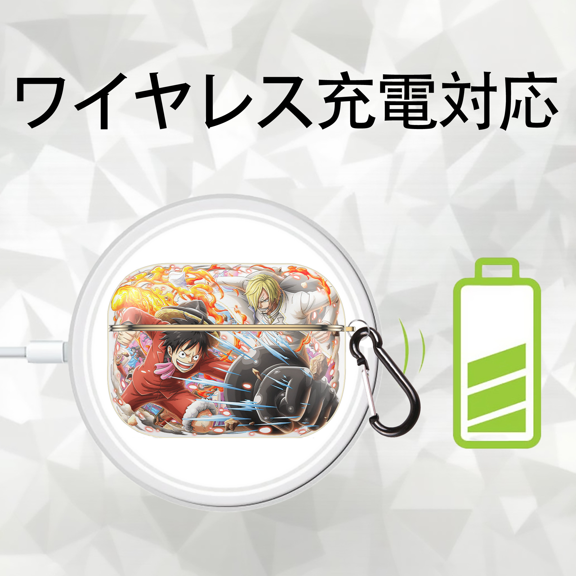 ワンピース モンキー・D・ルフィ ONE PIECE Monkey D. Luffy 【AirPods Pro用】ハードシェル保護ケース｜耐衝撃・防指紋・カラビナ付き商品仕様