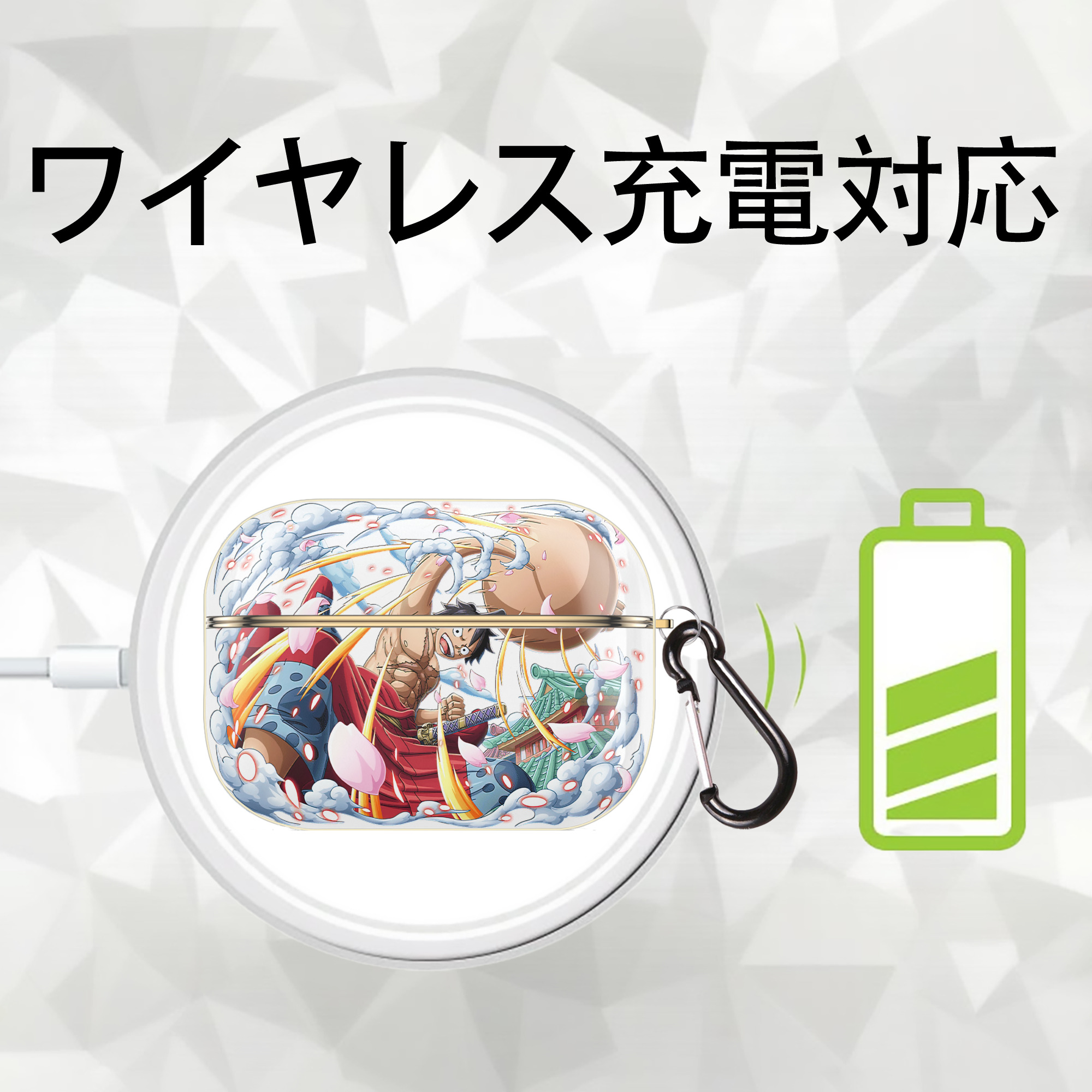 ワンピース モンキー・D・ルフィ ONE PIECE Monkey D. Luffy 【AirPods Pro用】ハードシェル保護ケース｜耐衝撃・防指紋・カラビナ付き商品仕様