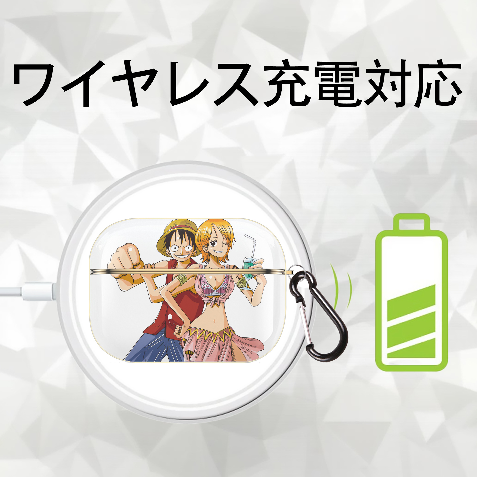 ワンピース モンキー・D・ルフィ ONE PIECE Monkey D. Luffy 【AirPods Pro用】ハードシェル保護ケース｜耐衝撃・防指紋・カラビナ付き商品仕様