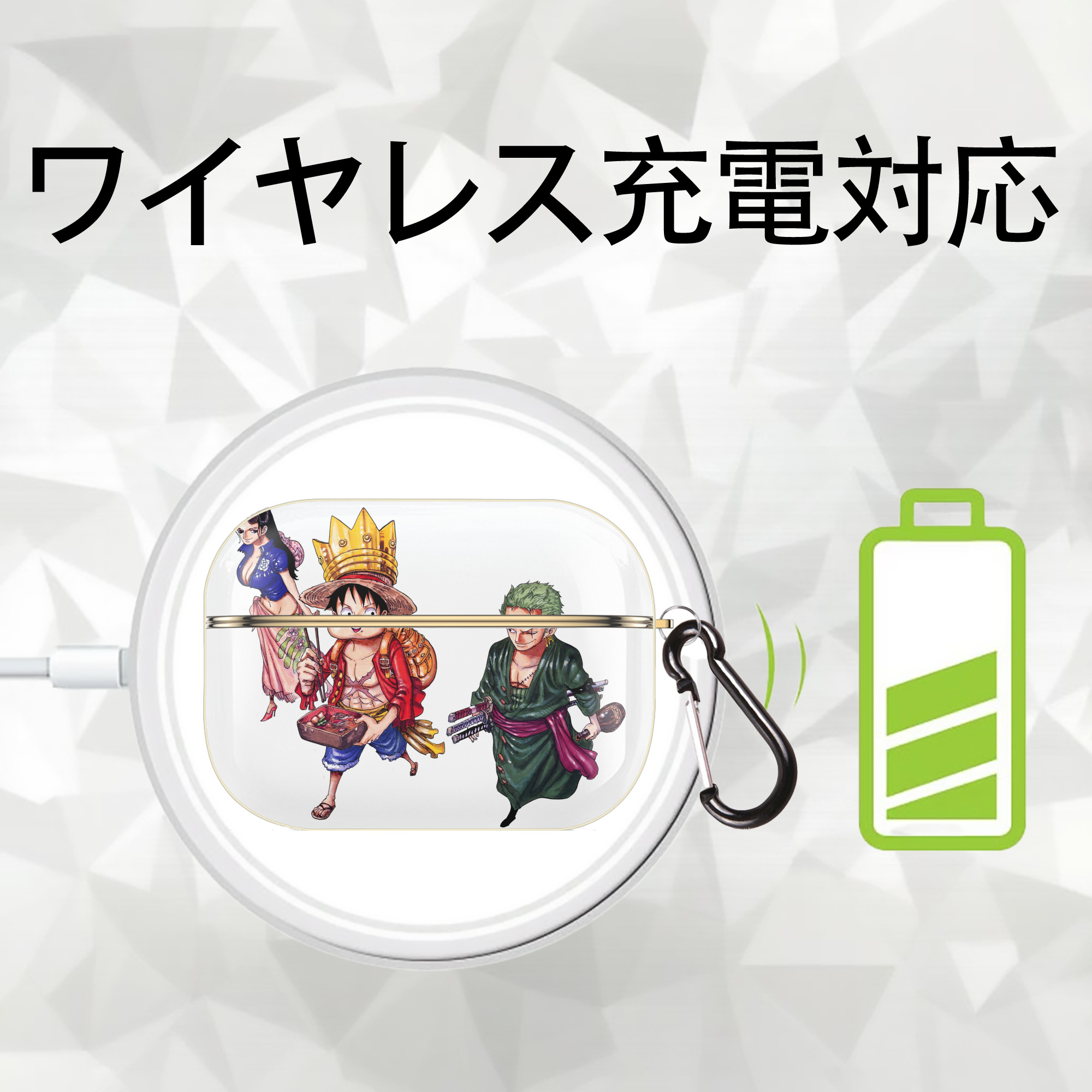 ワンピース モンキー・D・ルフィ ONE PIECE Monkey D. Luffy 【AirPods Pro用】ハードシェル保護ケース｜耐衝撃・防指紋・カラビナ付き商品仕様