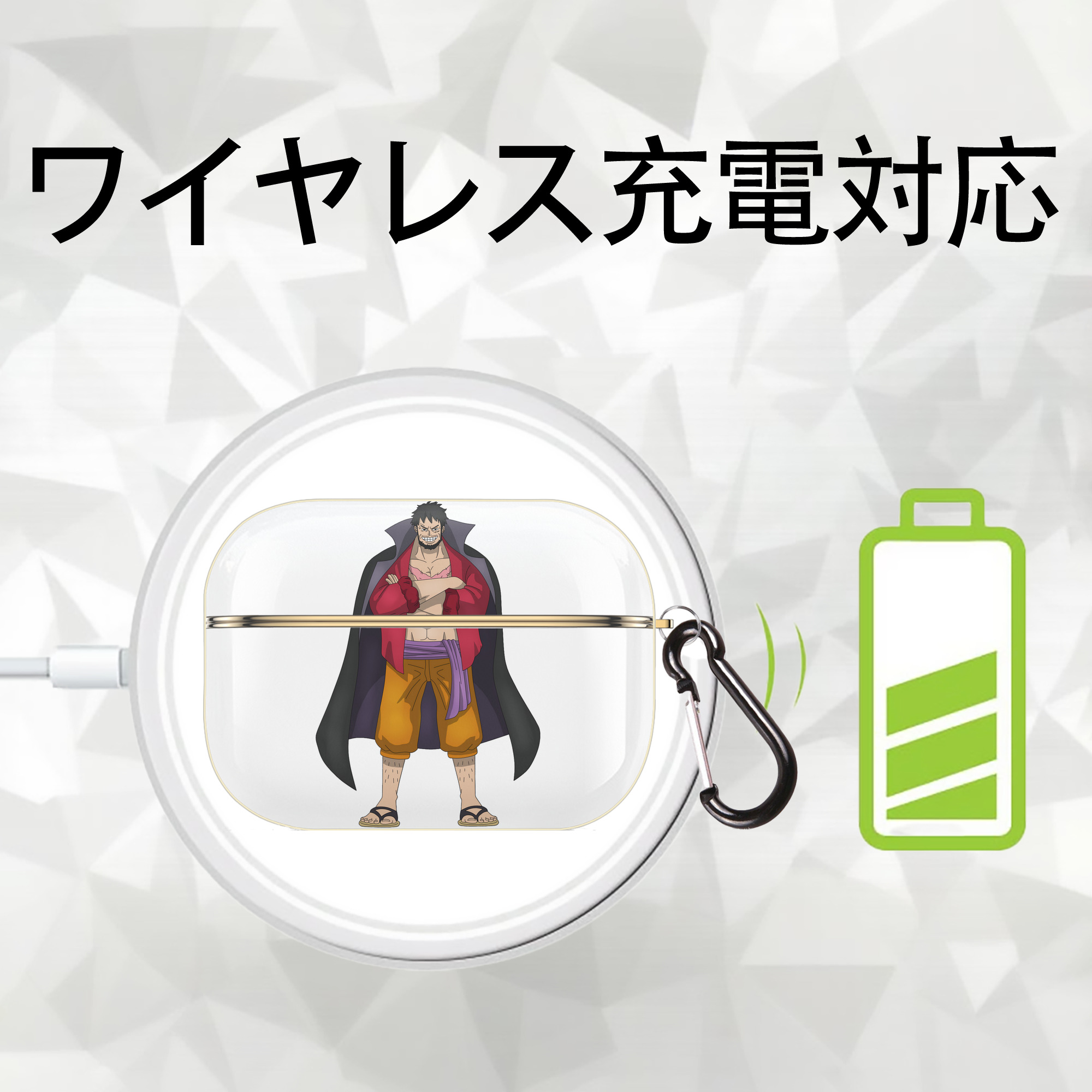 ワンピース モンキー・D・ルフィ ONE PIECE Monkey D. Luffy 【AirPods Pro用】ハードシェル保護ケース｜耐衝撃・防指紋・カラビナ付き商品仕様