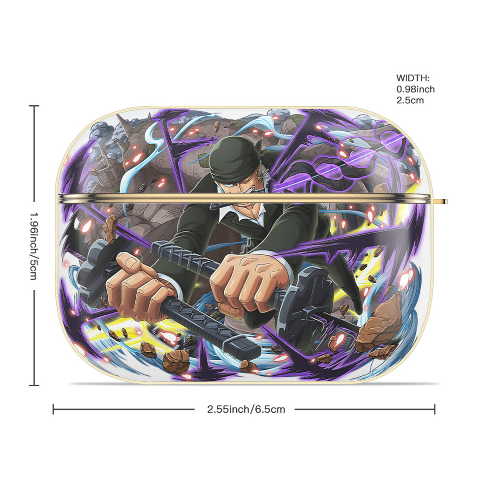 ワンピース ロロノア・ゾロ ONE PIECE Roronoa Zoro 【AirPods Pro用】ハードシェル保護ケース｜耐衝撃・防指紋・カラビナ付き商品仕様