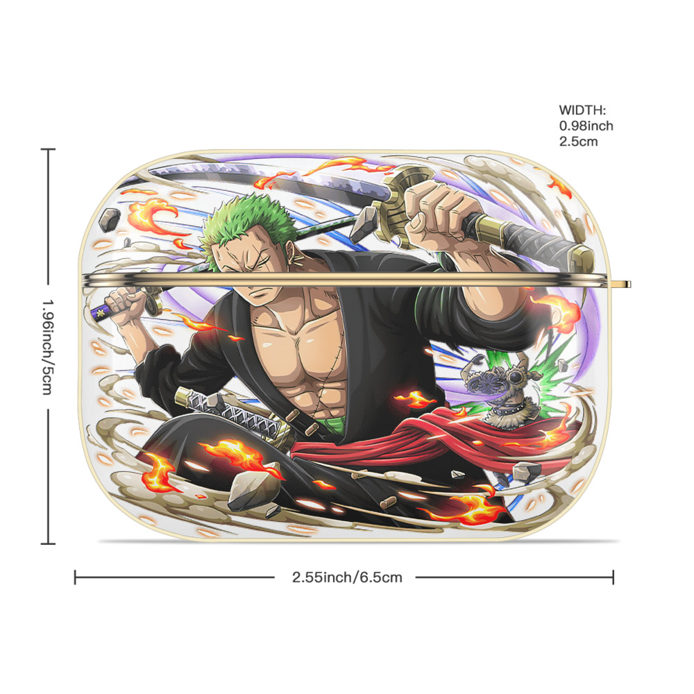 ワンピース ロロノア・ゾロ ONE PIECE Roronoa Zoro 【AirPods Pro用】ハードシェル保護ケース｜耐衝撃・防指紋・カラビナ付き商品仕様