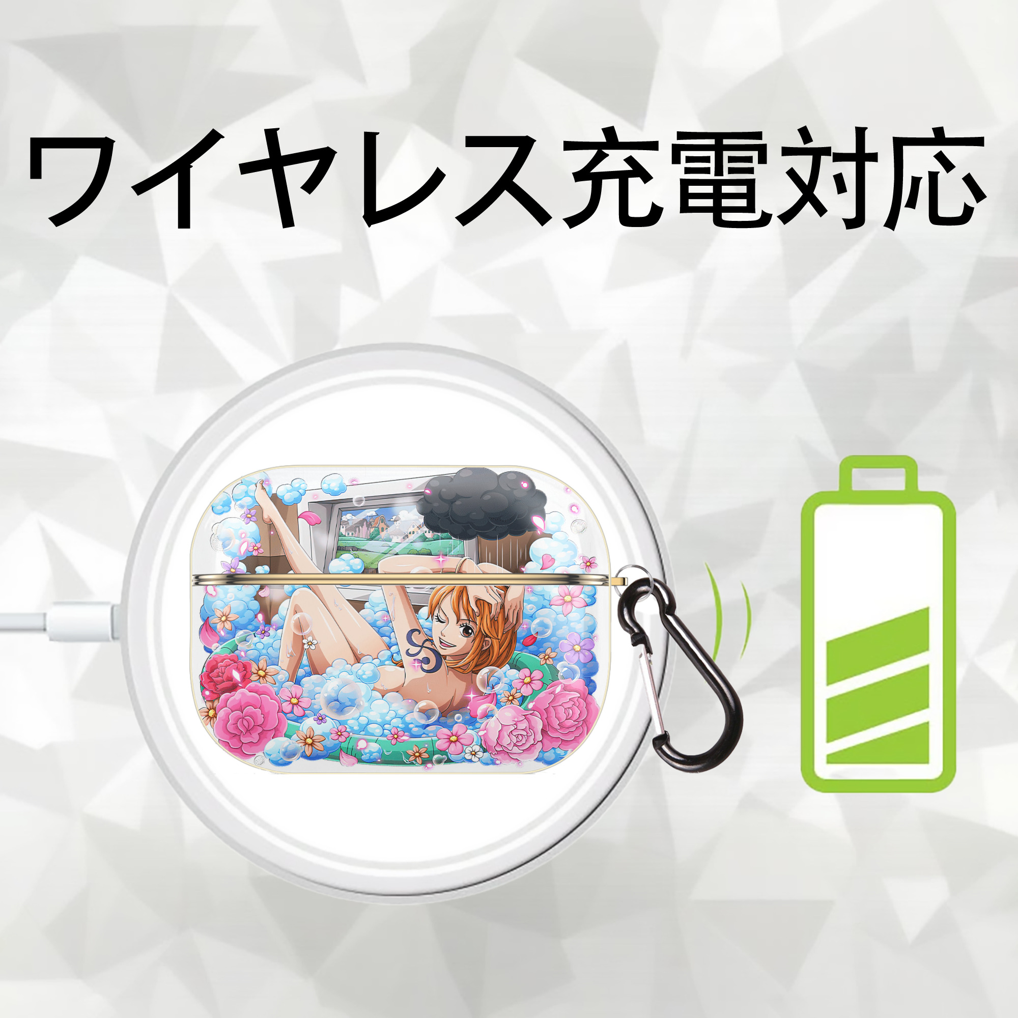 ワンピース ナミ ONE PIECE Nami 【AirPods Pro用】ハードシェル保護ケース｜耐衝撃・防指紋・カラビナ付き商品仕様