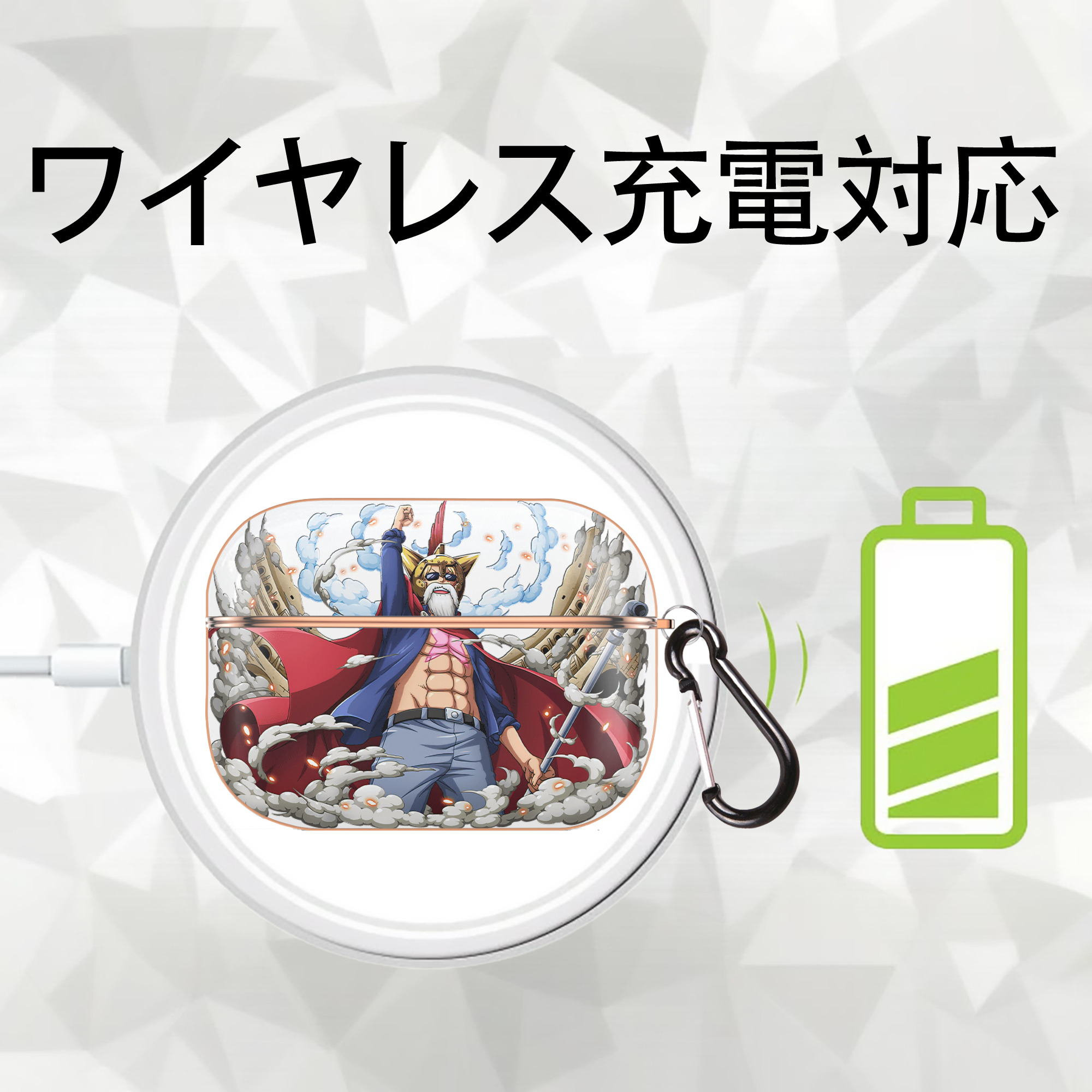 ワンピース モンキー・D・ルフィ ONE PIECE Monkey D. Luffy 【AirPods Pro用】ハードシェル保護ケース｜耐衝撃・防指紋・カラビナ付き商品仕様