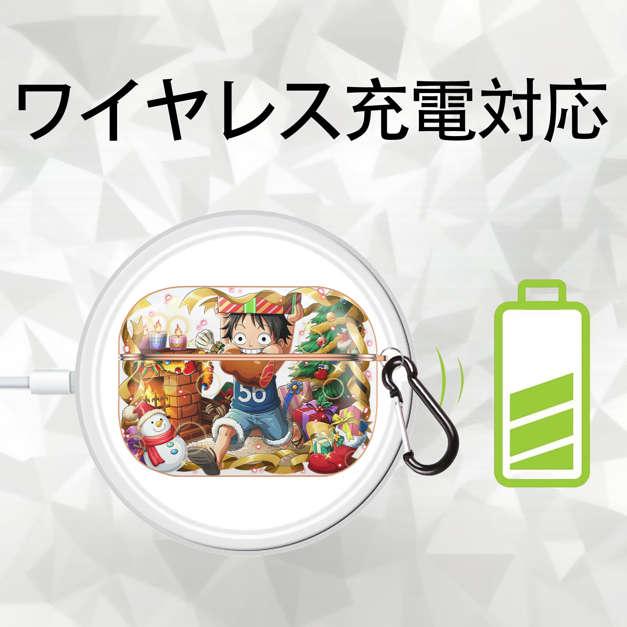 ワンピース モンキー・D・ルフィ ONE PIECE Monkey D. Luffy 【AirPods Pro用】ハードシェル保護ケース｜耐衝撃・防指紋・カラビナ付き商品仕様