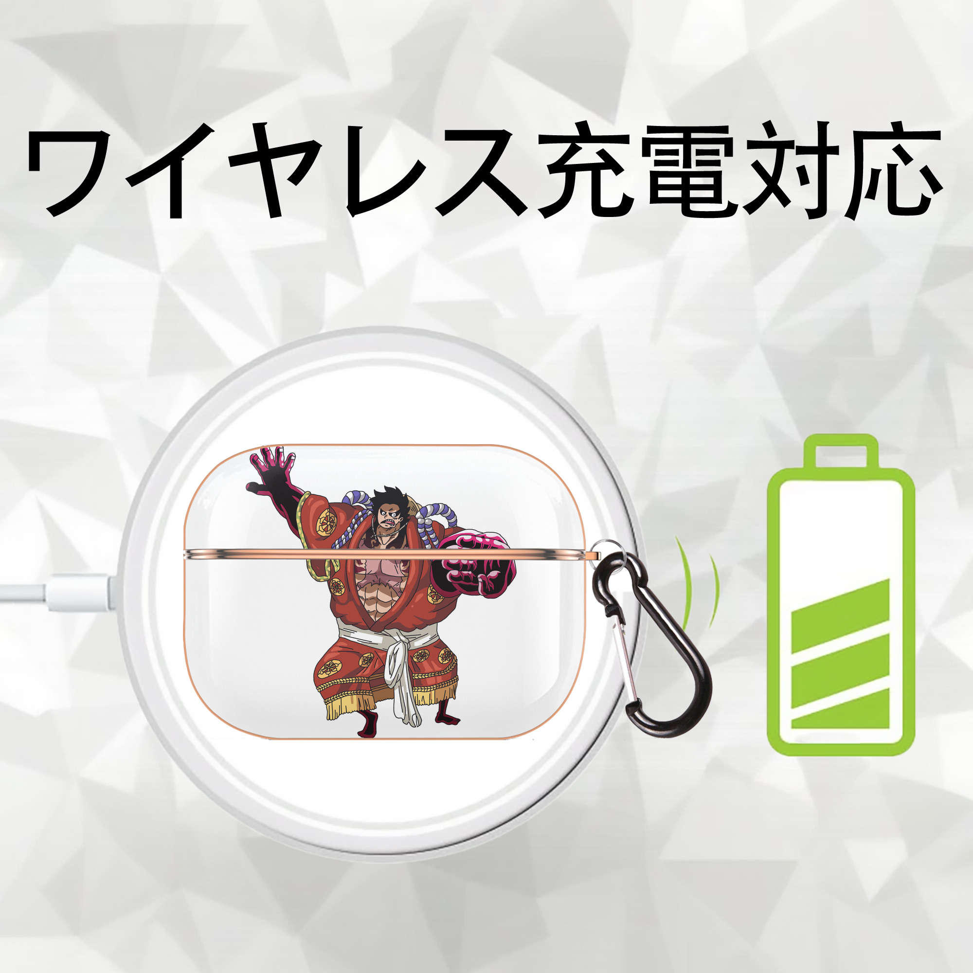 ワンピース モンキー・D・ルフィ ONE PIECE Monkey D. Luffy 【AirPods Pro用】ハードシェル保護ケース｜耐衝撃・防指紋・カラビナ付き商品仕様